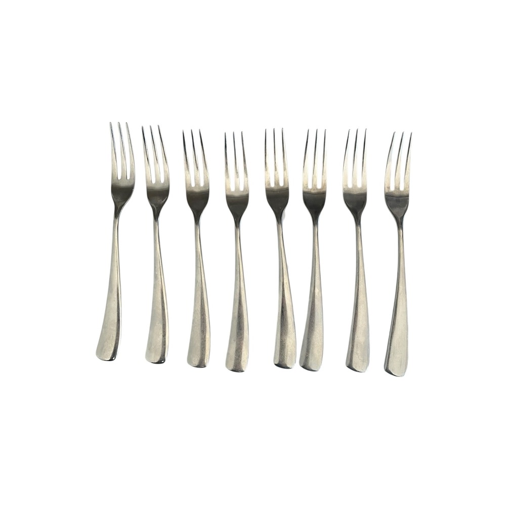 Studio William Stainless Steel Appetizer Pastry Forks Set of 8 Modern Silver